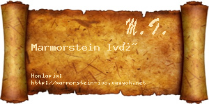 Marmorstein Ivó névjegykártya